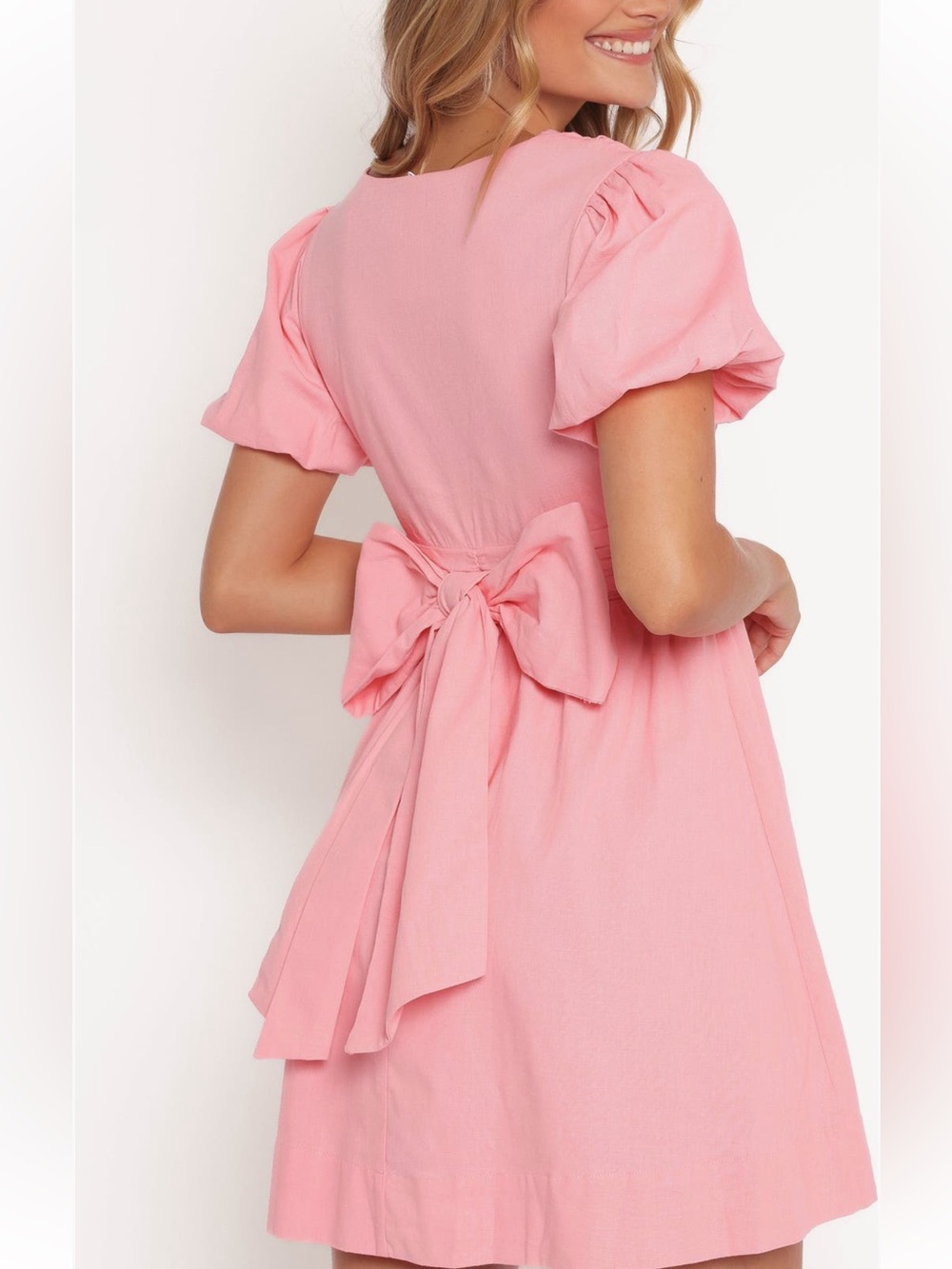 Petal and Pup NWT Myrtle back now dress mini pink short sleeve